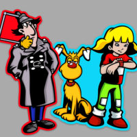 Inspector Gadget & Penny with Brain Retro Cartoon Sticker Set!