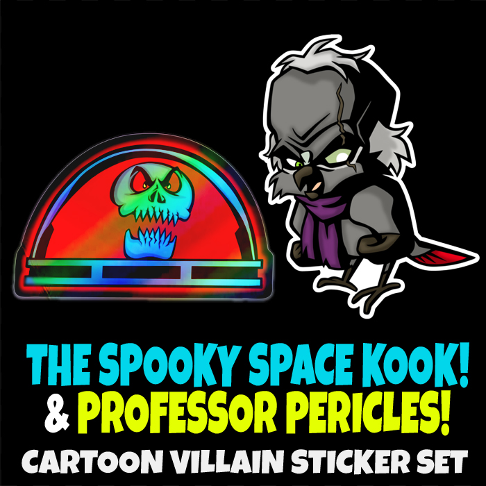 Spooky Space Kook And Professor Pericles Scooby Villain Sticker Pack Infinitecoolness Com