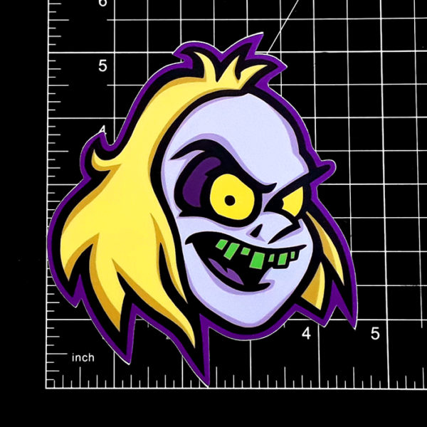 Beetlejuice Retro Cartoon Character Head Sticker!