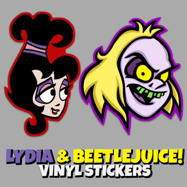 Lydia Beetlejuice Character Heads Vinyl Sticker Set Retro 90s Cartoon Laptop Art Decals Infinitecoolness Com