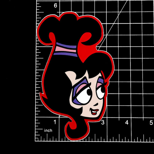 Lydia Retro Cartoon Character Head Sticker!