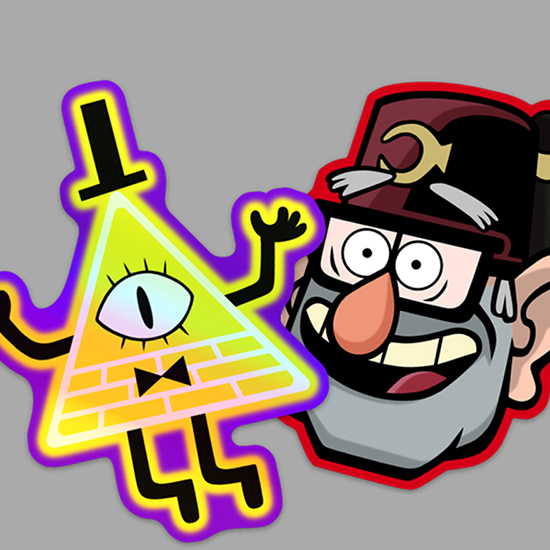 Bill Cipher and Grunkle Stan Gravity Falls Cartoon Sticker Pack! –  
