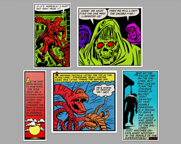 Vintage Horror Comic Panel Sticker Pack 1!