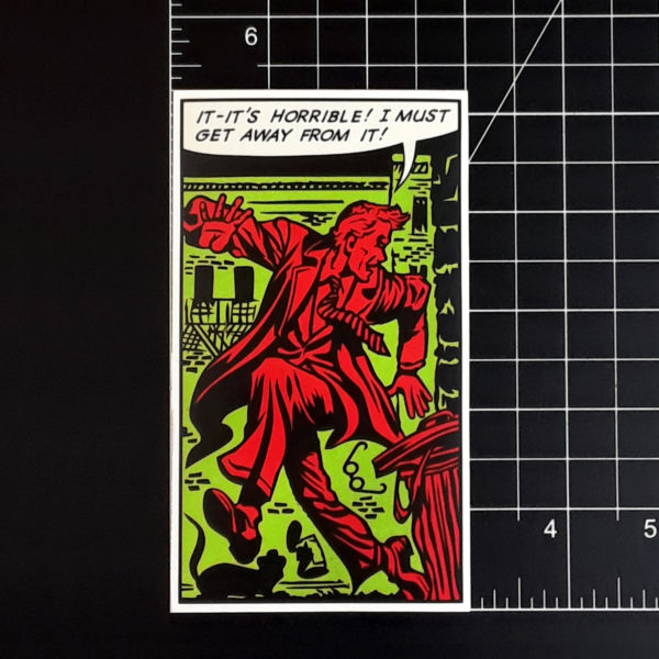 Must Get Away Horror Comic Panel Sticker!