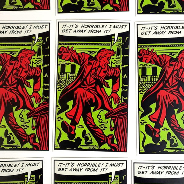 Must Get Away Horror Comic Panel Sticker!