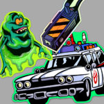 Real Ghostbusters Slimer, Ghost Trap and Ecto-1 Sticker Set!