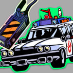 Real Ghostbusters Ghost Trap and Ecto-1 Sticker Set!