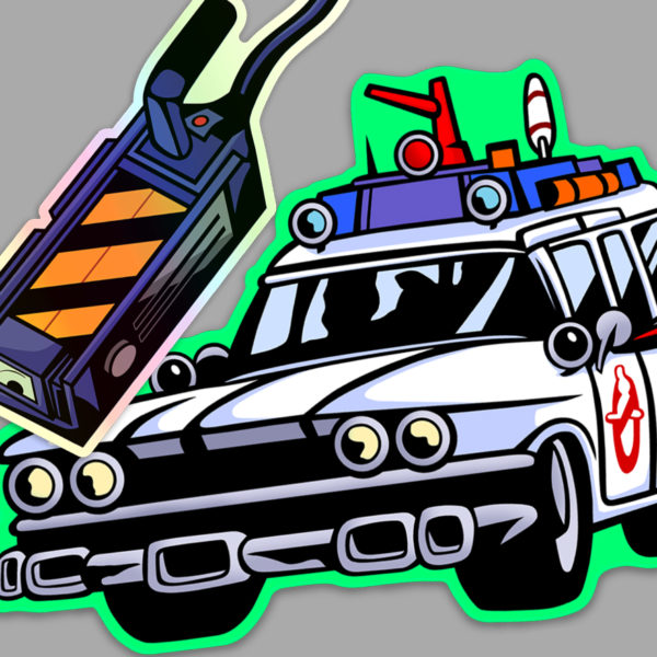 Real Ghostbusters Ghost Trap and Ecto-1 Sticker Set!