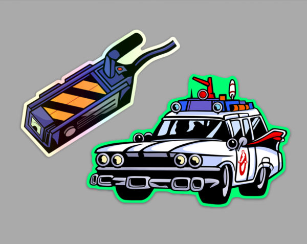 Real Ghostbusters Ghost Trap and Ecto-1 Sticker Set!