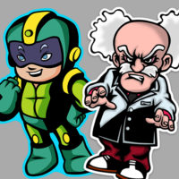 Mega-Man and Dr. Wily stickers from Captain N The Game Master!
