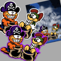 Garfield's Halloween Adventure Sticker and Magnet Set!