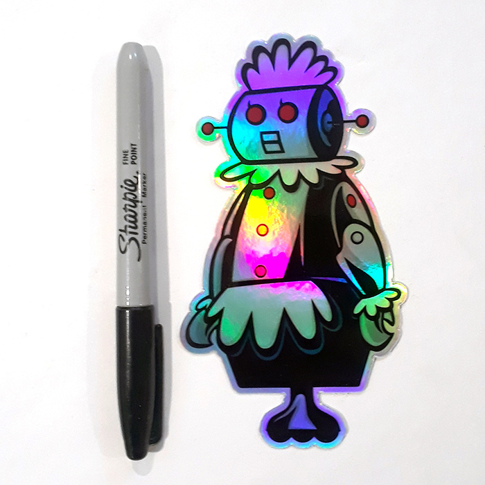 Rosie from The Jetsons Die-Cut Vinyl Holographic Sticker! - Image 2